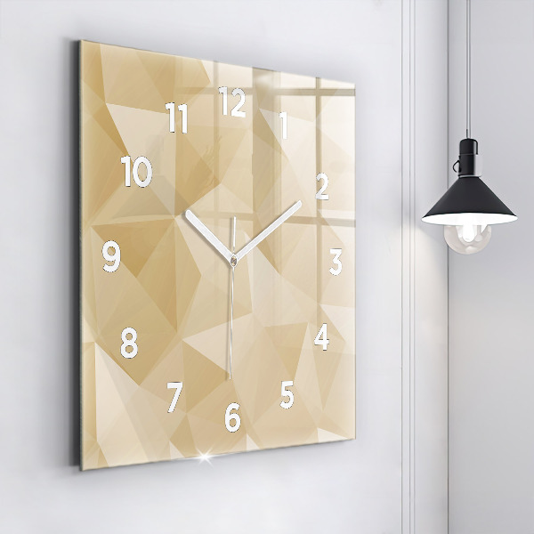 Square wall clock Triangles abstract
