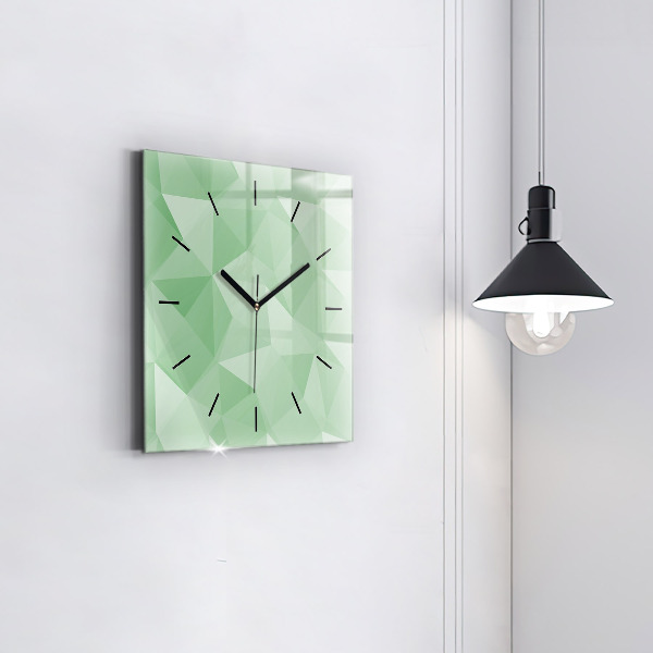 Square wall clock Triangles abstract