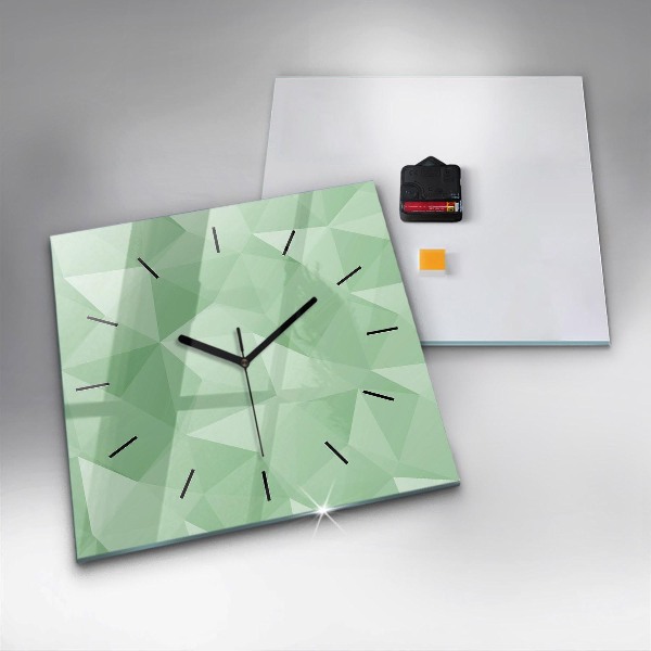 Square wall clock Triangles abstract