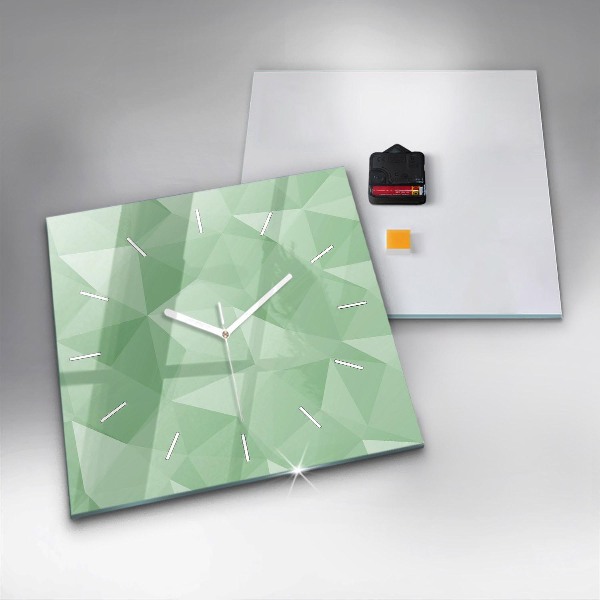 Square wall clock Triangles abstract
