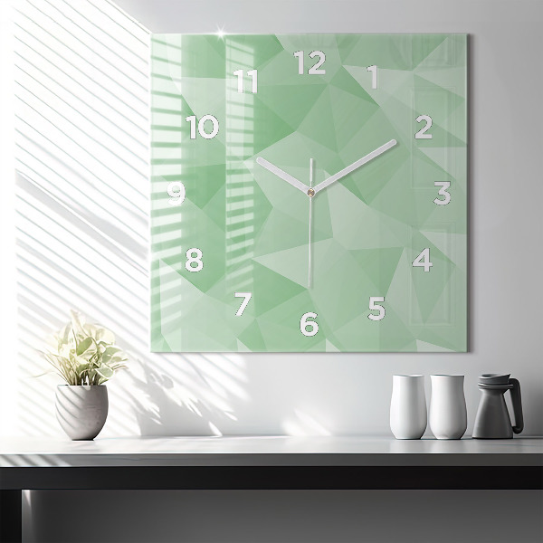 Square wall clock Triangles abstract