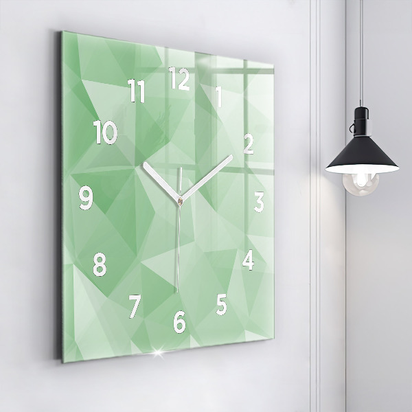 Square wall clock Triangles abstract