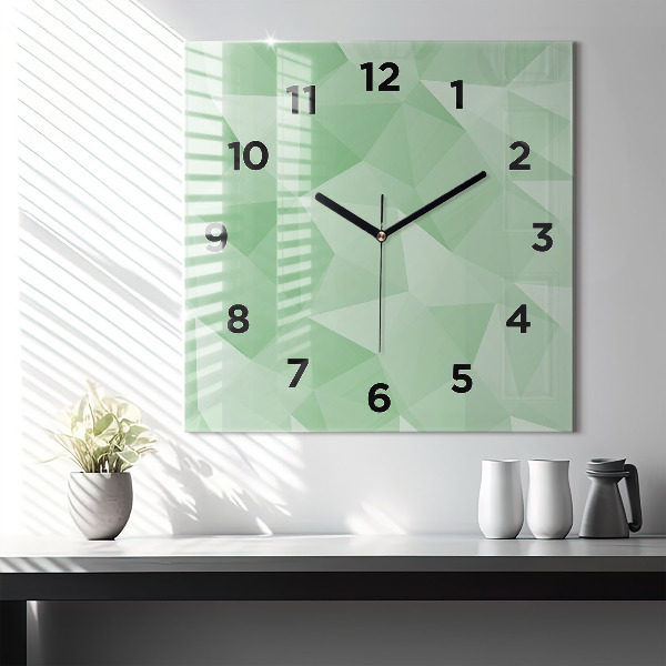 Square wall clock Triangles abstract