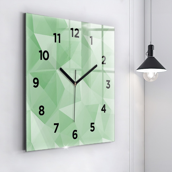 Square wall clock Triangles abstract