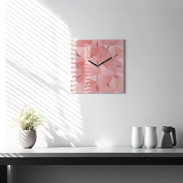 Square wall clock Triangles abstract
