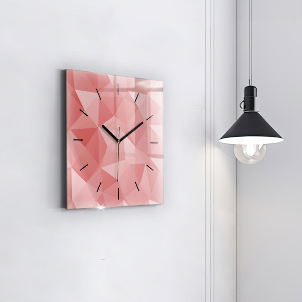 Square wall clock Triangles abstract