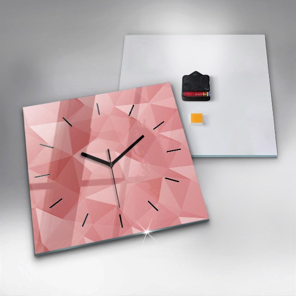 Square wall clock Triangles abstract