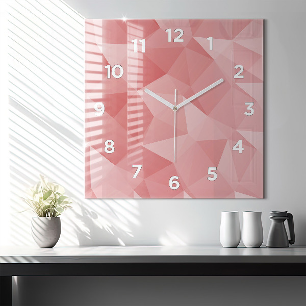 Square wall clock Triangles abstract