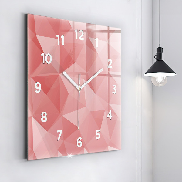 Square wall clock Triangles abstract