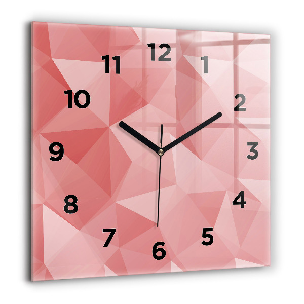 Square wall clock Triangles abstract