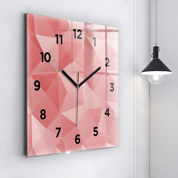 Square wall clock Triangles abstract