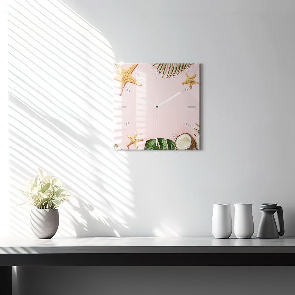 Square wall clock Summer mood