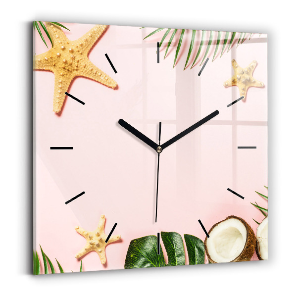 Square wall clock Summer mood