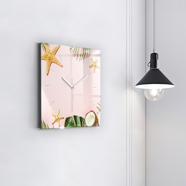 Square wall clock Summer mood