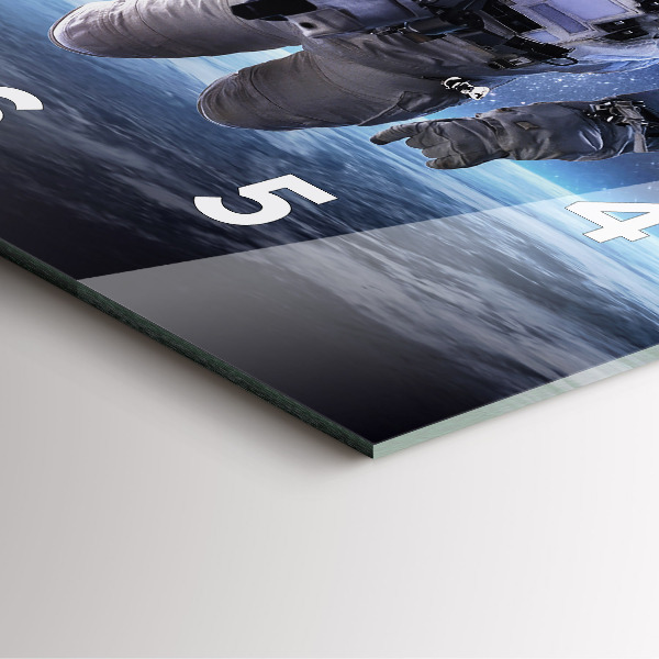 Square wall clock Astronaut above the earth