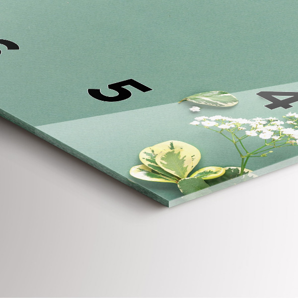 Square wall clock Delicate flowers