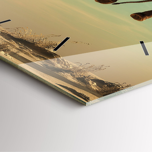 Square wall clock Elephant on a tree