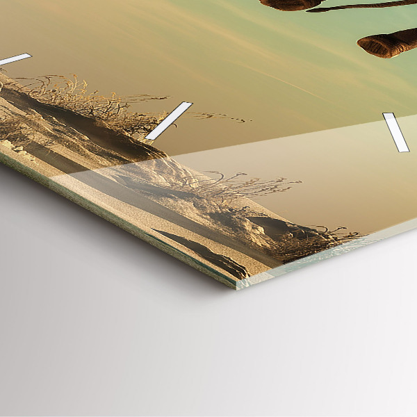 Square wall clock Elephant on a tree