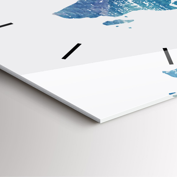 Square wall clock World map