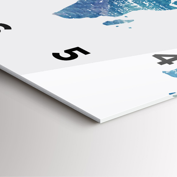 Square wall clock World map