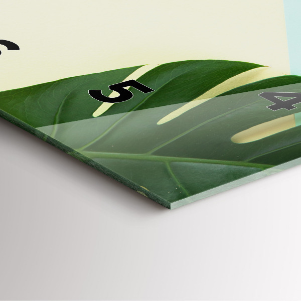Square wall clock Monstera leaves