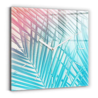 Square wall clock Tropical palm tree