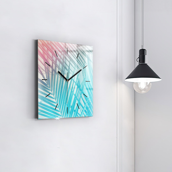 Square wall clock Tropical palm tree
