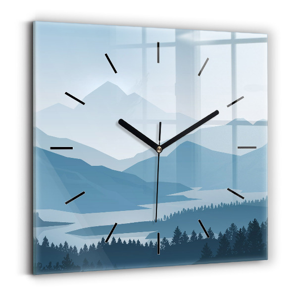 Square wall clock Mountain Landscape