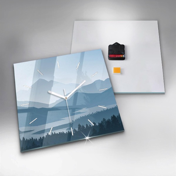 Square wall clock Mountain Landscape