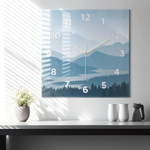 Square wall clock Mountain Landscape