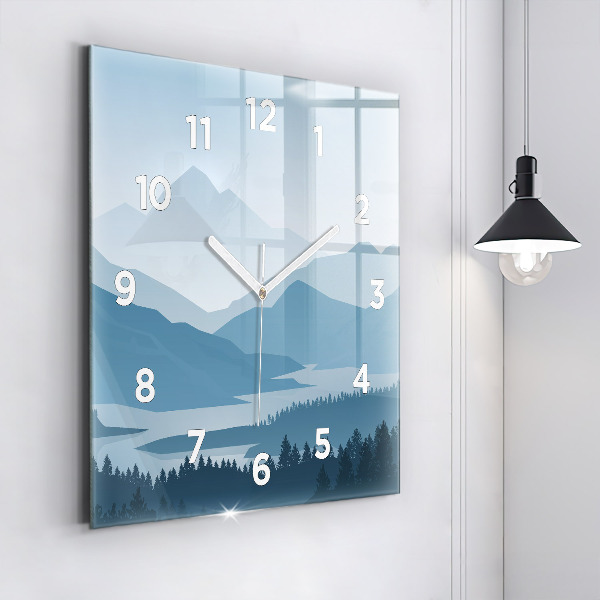 Square wall clock Mountain Landscape