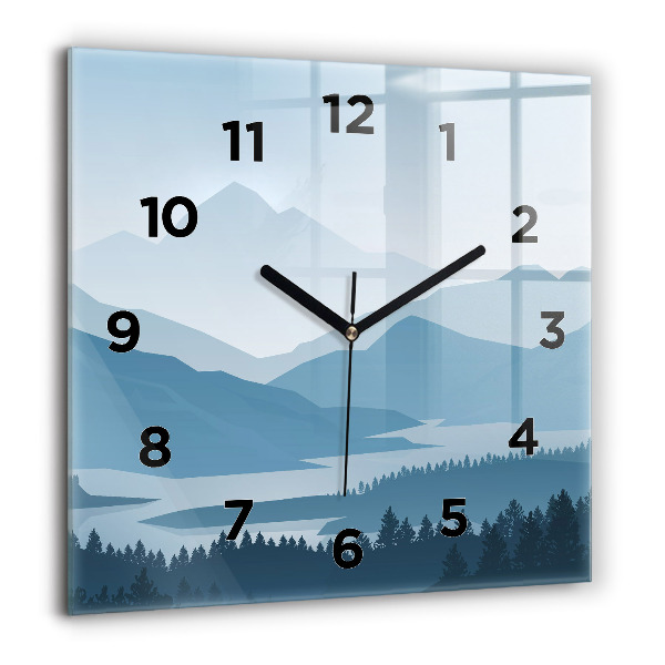 Square wall clock Mountain Landscape