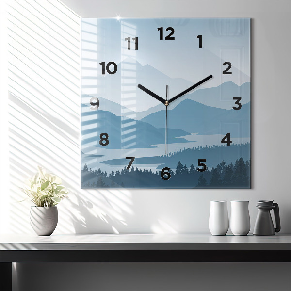 Square wall clock Mountain Landscape