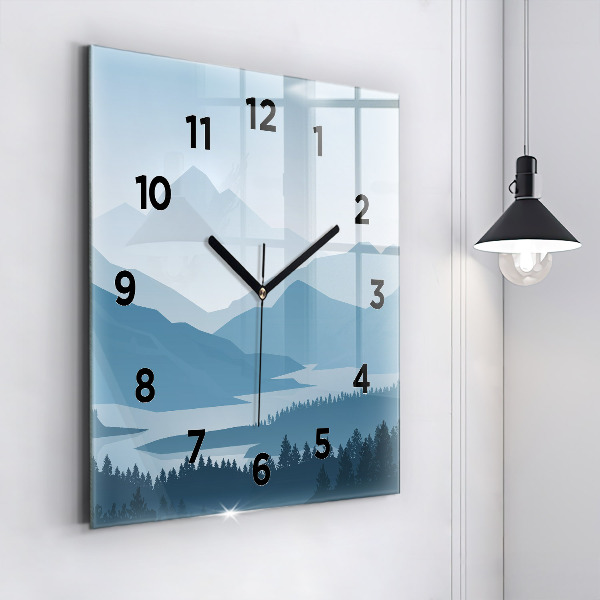 Square wall clock Mountain Landscape