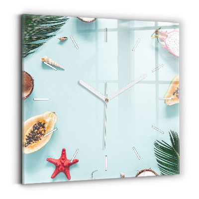 Square wall clock Summer composition