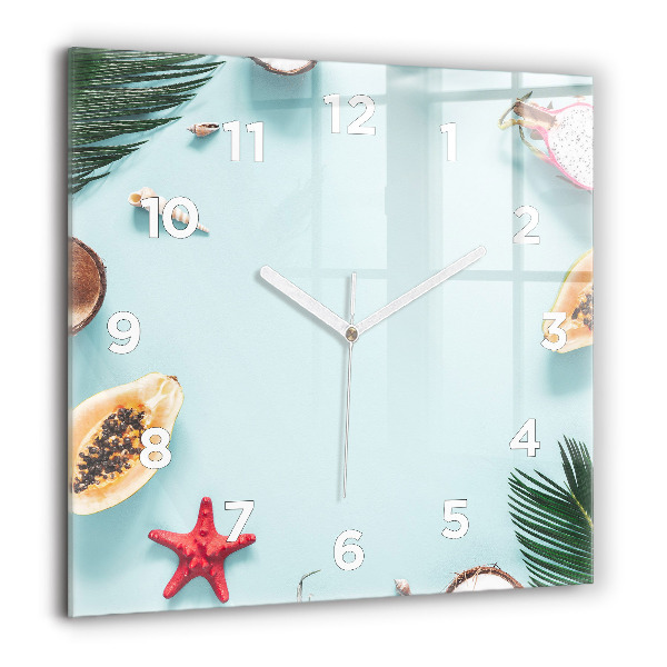 Square wall clock Summer composition