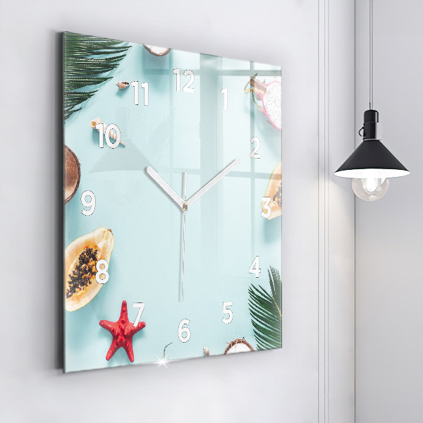 Square wall clock Summer composition
