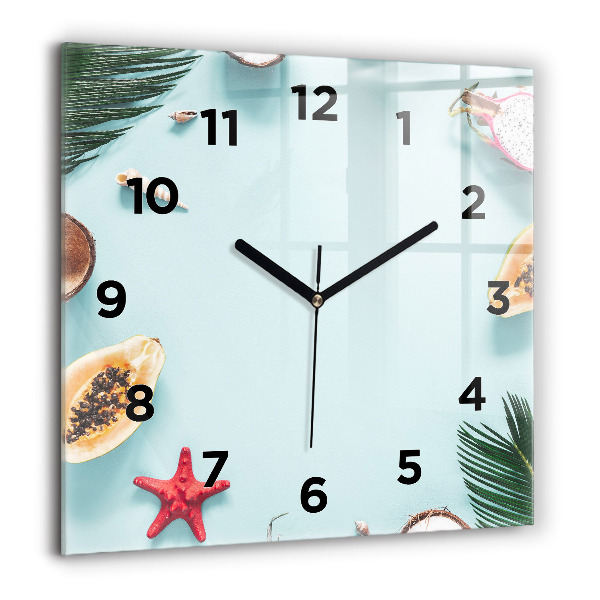 Square wall clock Summer composition