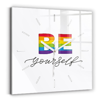 Square wall clock The inscription Be yourself