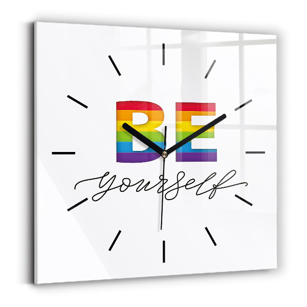 Square wall clock The inscription Be yourself