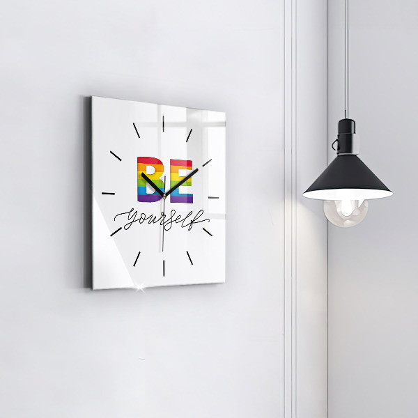 Square wall clock The inscription Be yourself