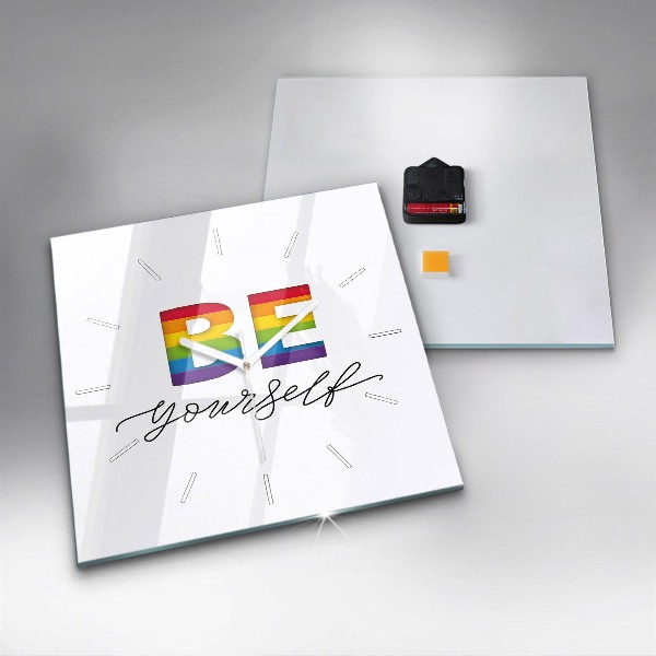 Square wall clock The inscription Be yourself