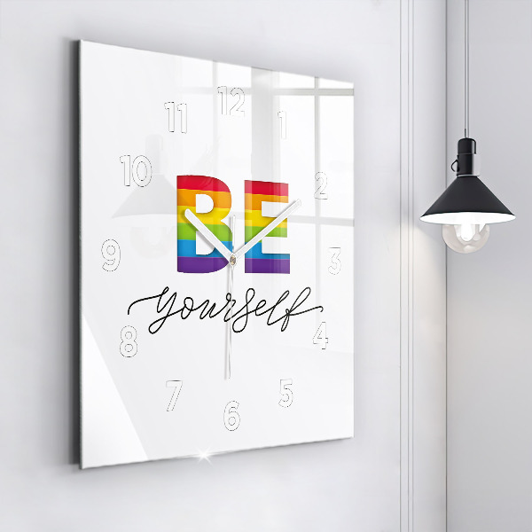 Square wall clock The inscription Be yourself