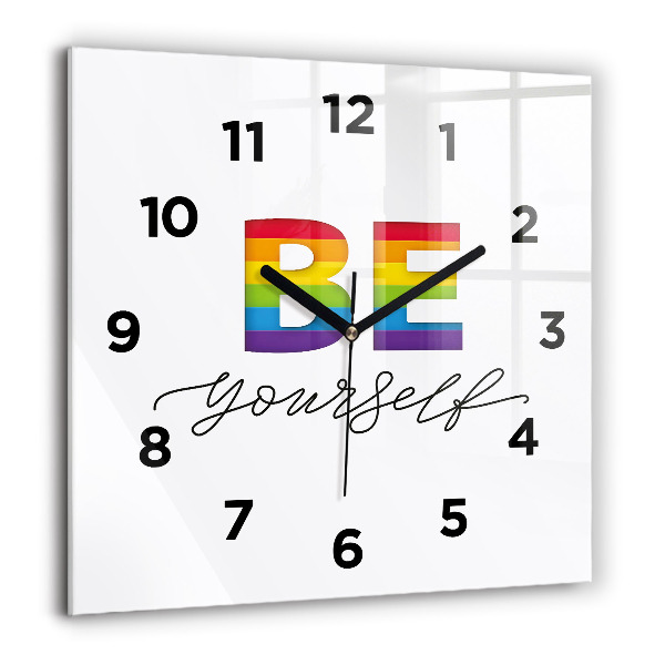 Square wall clock The inscription Be yourself