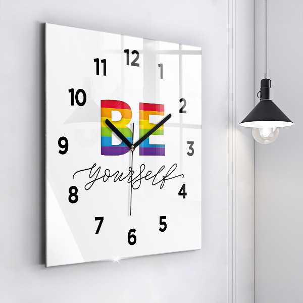 Square wall clock The inscription Be yourself