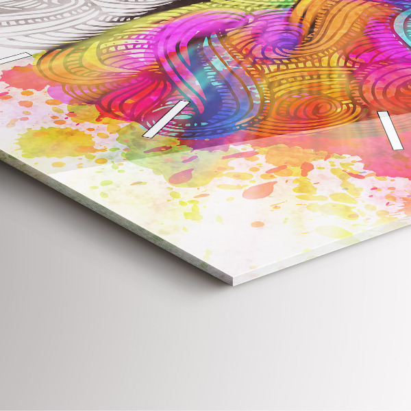 Square wall clock Abstraction brain