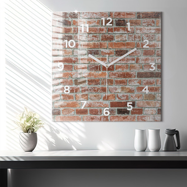 Square wall clock Brick wall