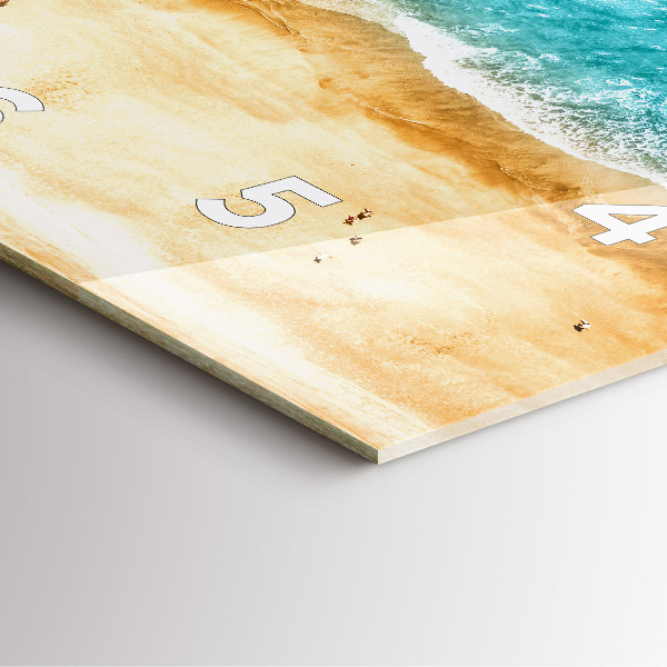 Square wall clock sea beach people