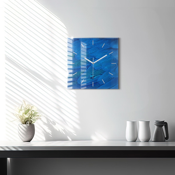 Square wall clock Bird feather