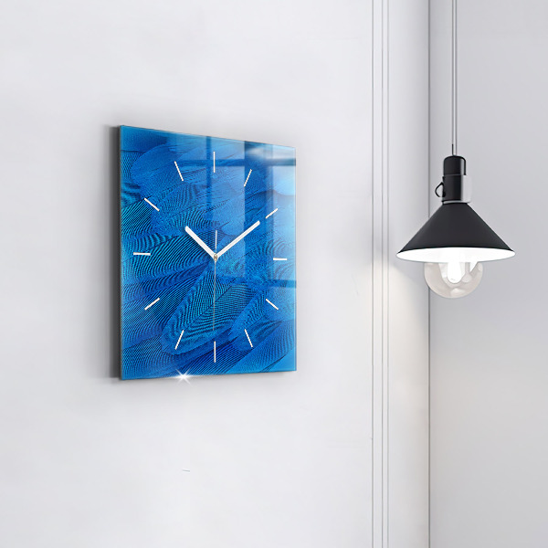 Square wall clock Bird feather